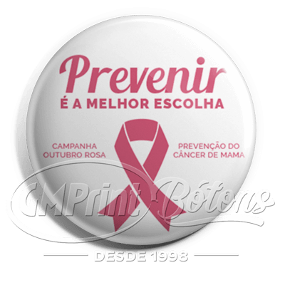 bóton outubro rosa laço rosa gmprint