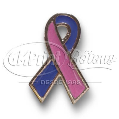 pin laço rosa e azul outubro rosa novembro azul